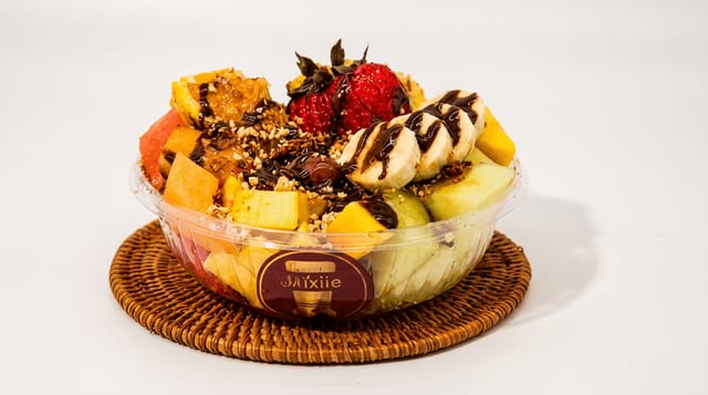 Fruit Salad Bowl with Toppings.