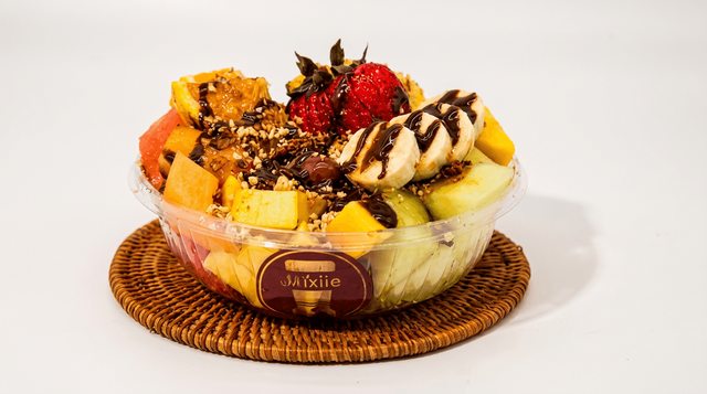 Fruit Salad Bowl with Toppings.