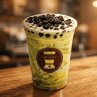 Fluffy Matcha Frappe with Crème Brûlée