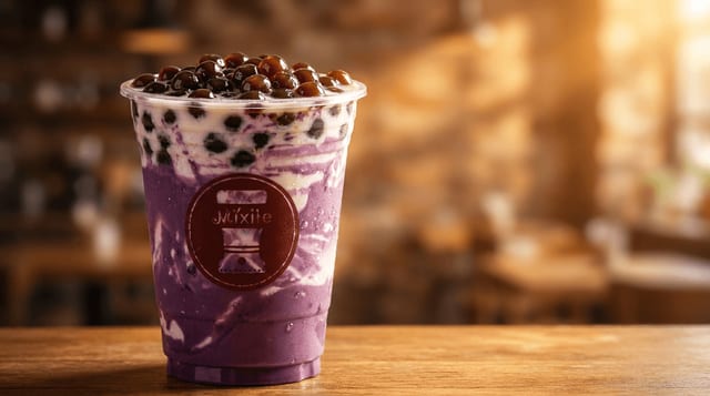 Purple Yam Fresh Milk Macchiato.